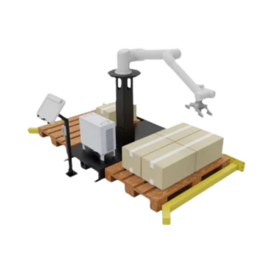 Automated palletizing robot stacking cartons