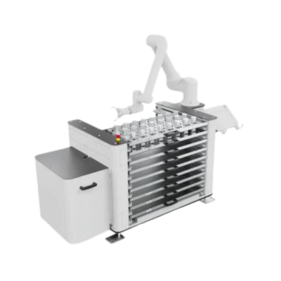 CNC machine with robotic part loading system